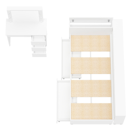 Кровать с ящиками с прикроватным блоком для вещей Ксения 900 и столик косметический с подсветкой Сура