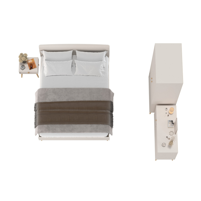 Спальные гарнитуры, Кровать двуспальная 1600 Афина с комодом и двухдверным шкафом Афина