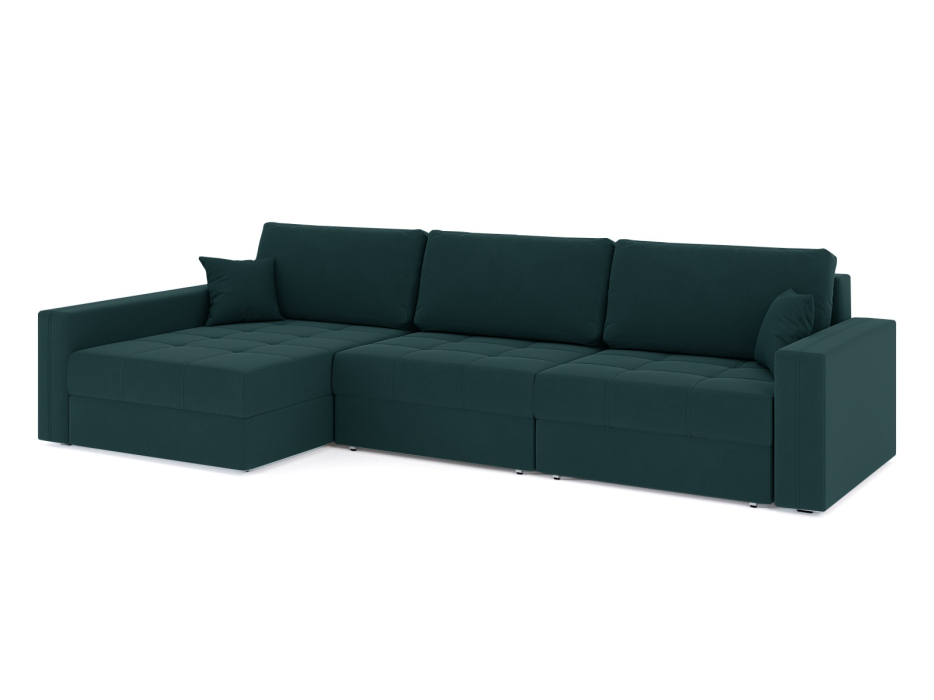 Диваны угловые в гостиную, Диван-кровать угловой Брест 3 секции еврокнижка, велюр