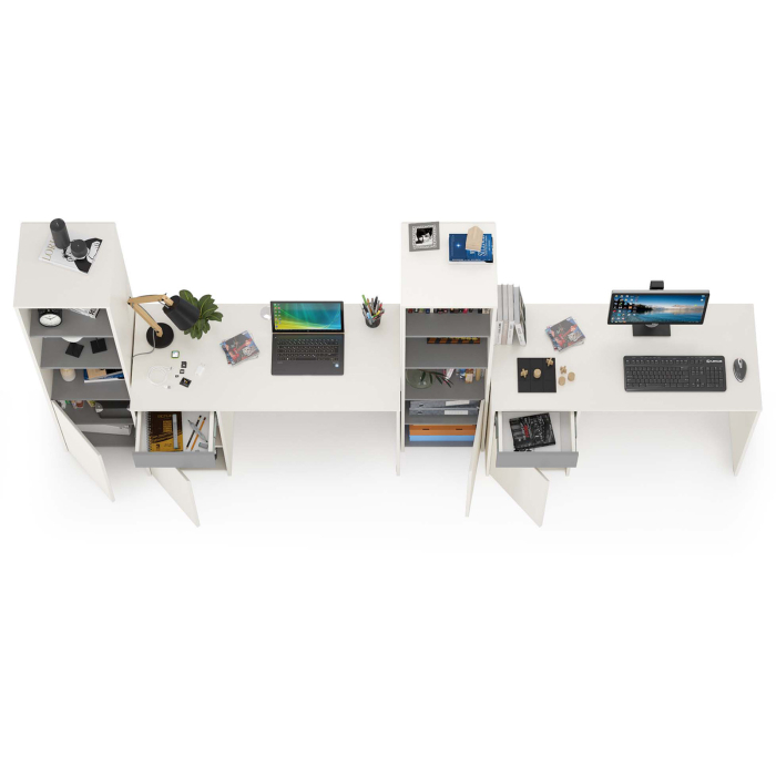 Для девочек, Письменные столы со стеллажами для двоих детей Торонто № 07