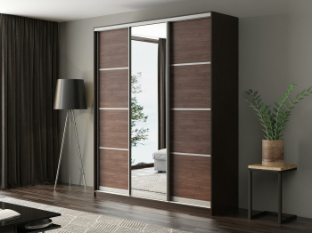 Шкаф-купе Айсберг 200 ВЕНГЕ (шамони темный/зеркало)