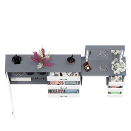 Столик косметический с подсветкой Сура и тумба-комод 122-1504