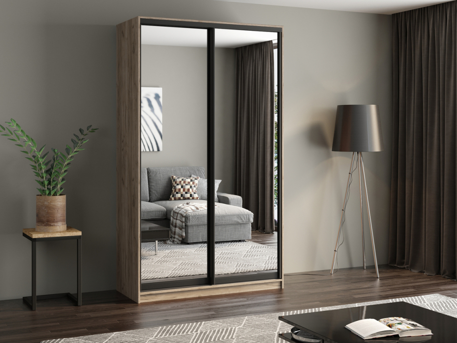 Шкафы-купе, Шкаф купе 2-х дверный АЙСБЕРГ ЛОФТ 130 /зеркало