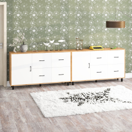 Два комода-тумбы с выдвижными ящиками и дверками РВК 125-1504