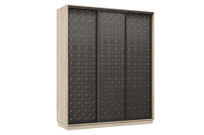 Шкафы-купе 3-х дверные, Шкаф-купе Премьер 24 (01РЧ;01РЧ;01РЧ) фасады ромб чёрный/трёхдверный/Профиль чёрный муар