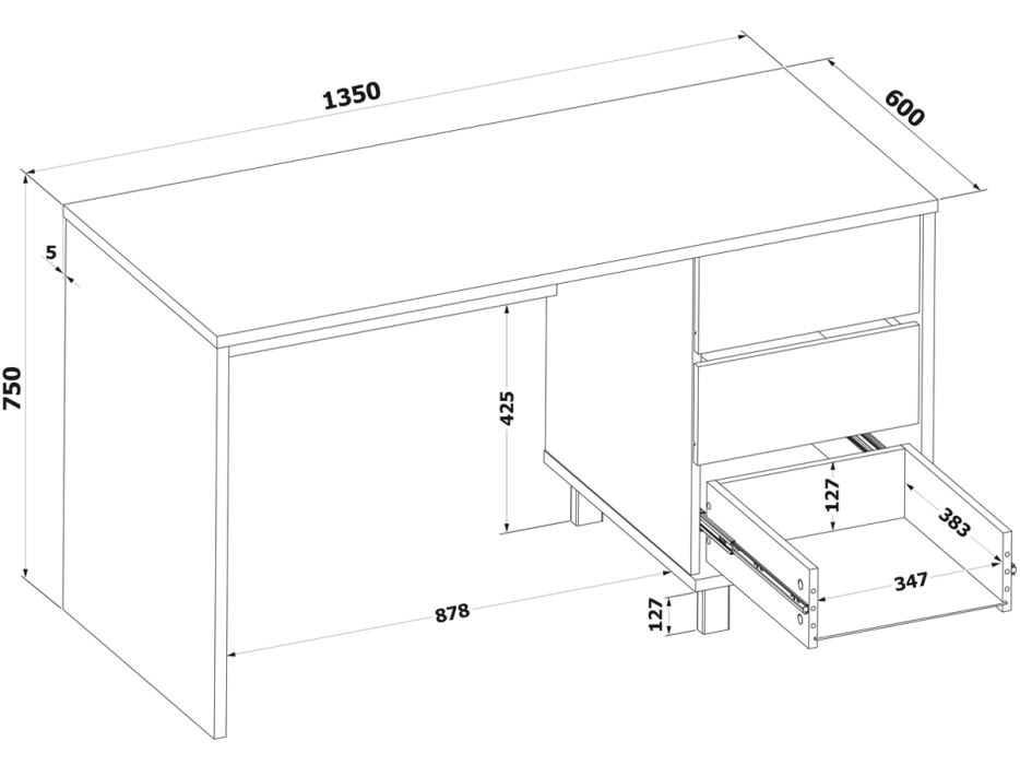 Прямые, Стол письменный Сокол СПм-210