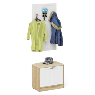 Прихожие, Обувница с мягким сиденьем с вешалкой для одежды П-6 МДФ фрезеровка прованс