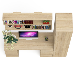 Компьютерный стол МС-2 с верхней полкой и пеналом для вещей Мори