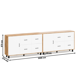 Два комода-тумбы с выдвижными ящиками и дверками РВК 125-1504