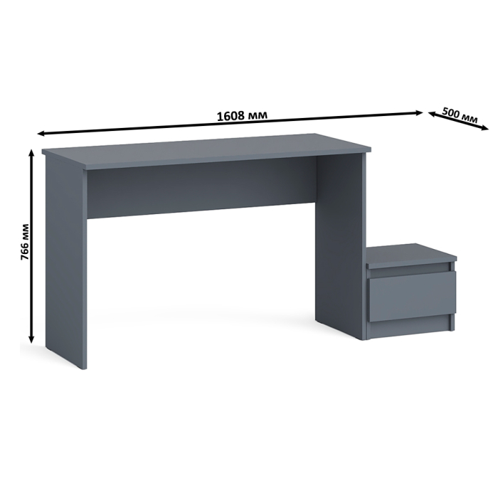 Прямые компьютерные столы, Стол письменный Мори с тумбой ТМП400.1