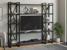 Стеллажи, Стеллаж Айсберг Лофт 200х182-4 v4 черный