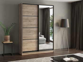 Шкаф купе 2-х дверный АЙСБЕРГ ЛОФТ 160 + зеркало