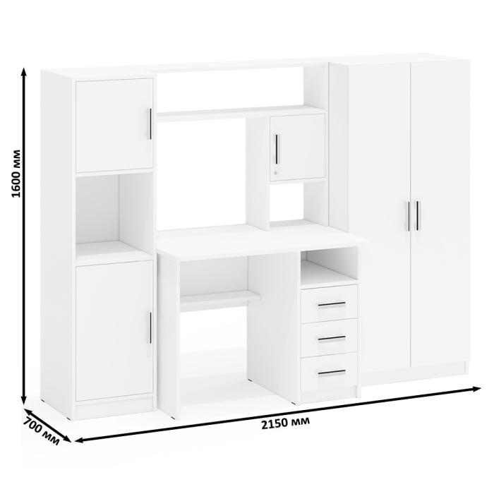 Домашние кабинеты, Компьютерный стол с пеналом и шкафом МД-СК-9