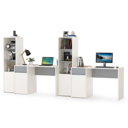 Письменные столы со стеллажами для двоих детей Торонто № 07