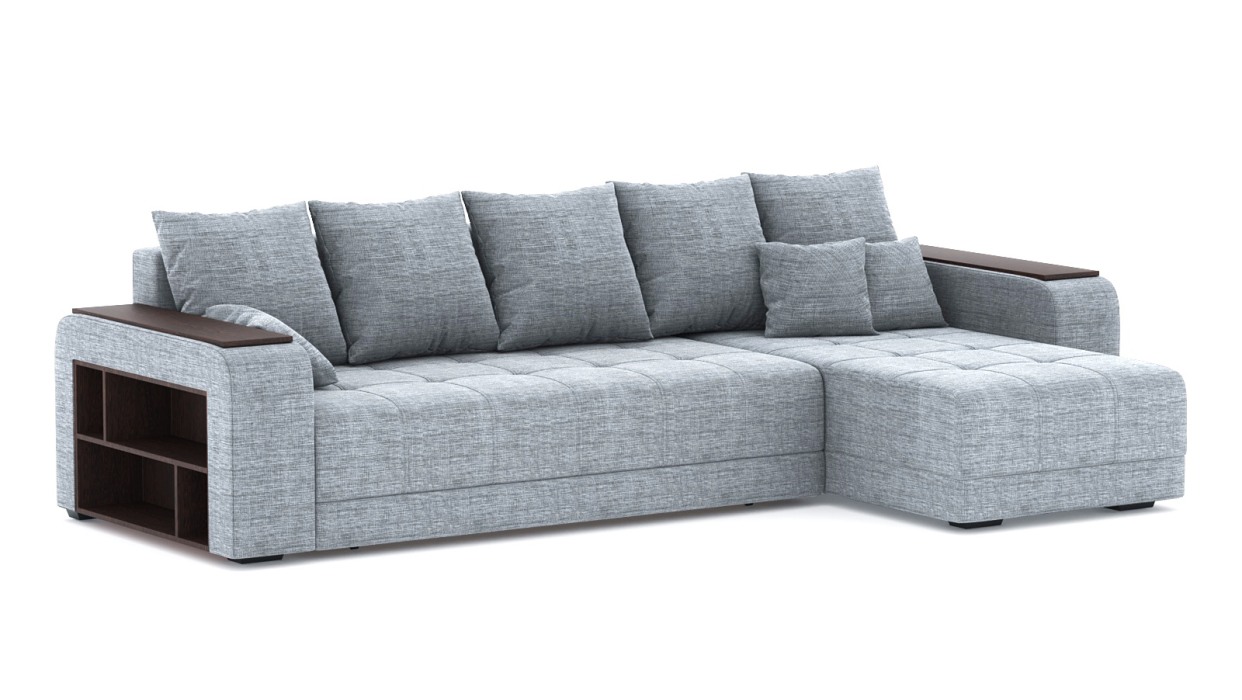 Диваны угловые в гостиную, Диван-кровать угловой Дубай еврокнижка, рогожка