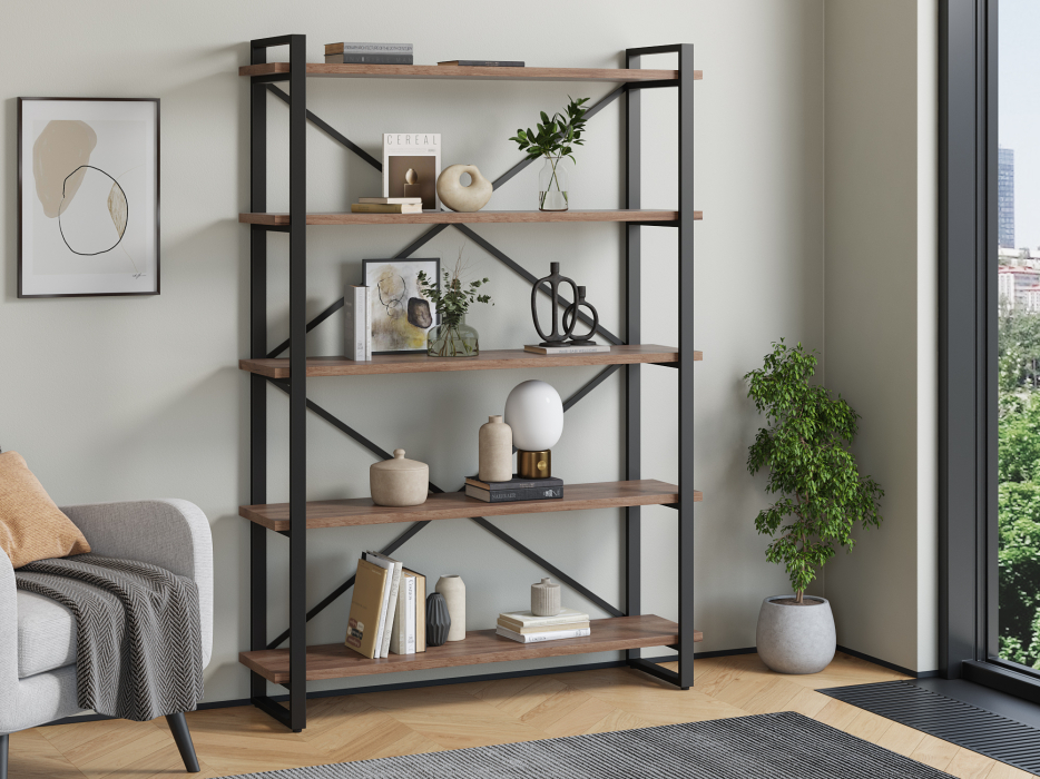 Стеллажи, Стеллаж Айсберг Лофт 120х182-2 черный