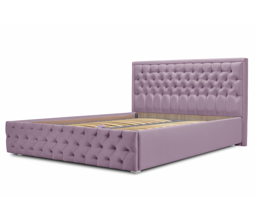 Мягкая кровать, Кровать с мягким изголовьем Флоренция 1600 с подъемным механизмом, микровелюр