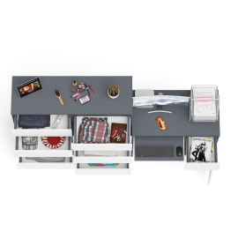 Комод большой МК1200 10-ть ящиков Мори и стол компьютерный МС-1 правый