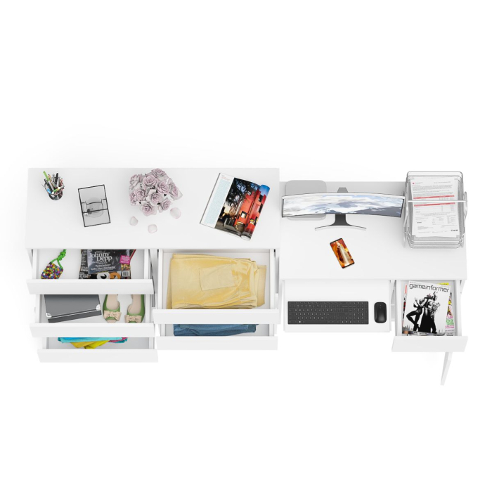 Компьютерные столы, Комод 8-мь ящиков Мори МК1200 и правый компьютерный стол Мори МС-1