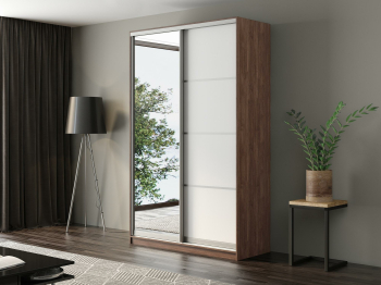 Шкаф-купе Айсберг 150 ШАМОНИ ТЕМНЫЙ (белый/зеркало)