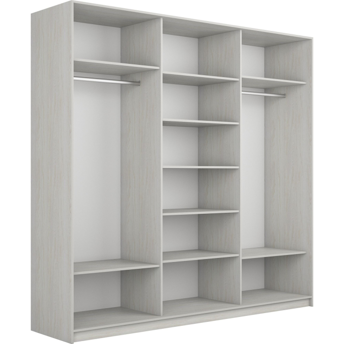 Шкафы-купе 3-х дверные, Шкаф-купе Прайм Широкий 3-х дверный Стекла хаки/ДСП/Доводчики 240х57х230