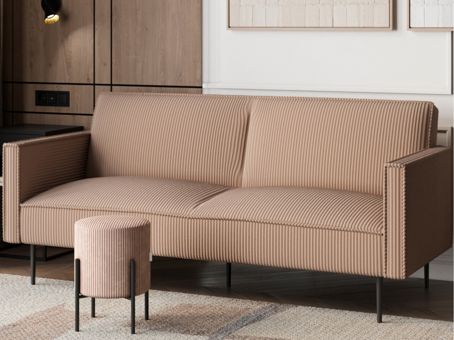 Диваны кровати со спальным местом, Диван прямой STOOL GROUP Кассель велюр рельефный