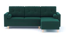 Диваны угловые в гостиную, Диван-кровать угловой еврокнижка-пантограф Белфаст, велюр