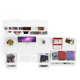 Комод Мори три ящика МК-800 и стол компьютерный Мори МС-2 с полкой 1200