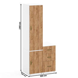 Тумба с тремя выдвижными ящиками и глубокий пенал с дверками Лидер-8