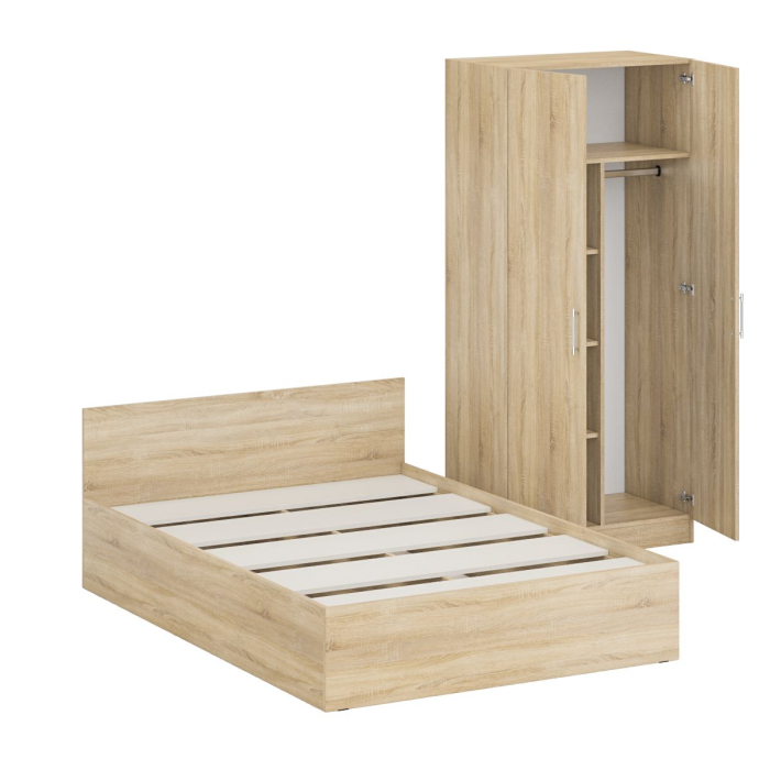 Спальные гарнитуры, Кровать двуспальная 1400 со шкафом для одежды 2-х створчатым Стандарт