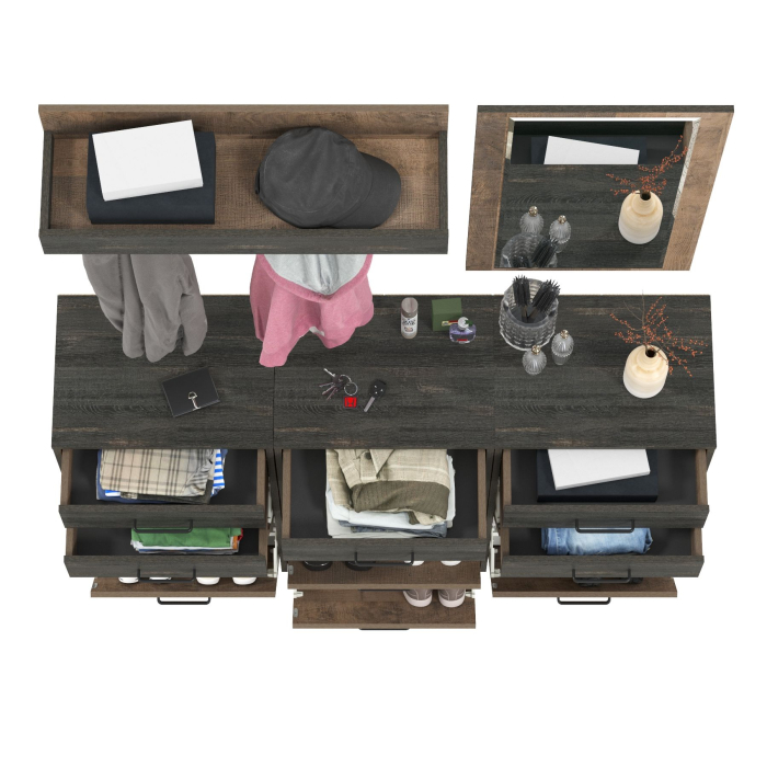 Прихожие, Три высоких обувницы в прихожую Трувор с зеркалом и вешалкой