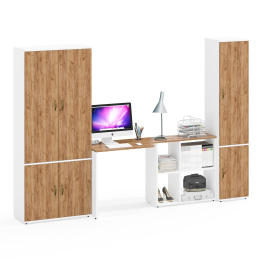 Столик-трансформер Лидер-8 со шкафом для одежды и вещей 20Б и узким пеналом для белья