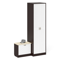 Прихожие, Шкаф для прихожей с обувницей с сиденьем П-6 № 10 МДФ фрезеровка ромб