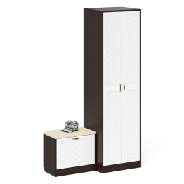 Шкаф для прихожей с обувницей с сиденьем П-6 № 10 МДФ фрезеровка ромб