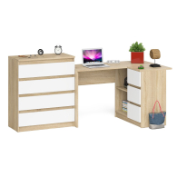 Домашние кабинеты, Комод Мори МК-800 4 ящика и угловой стол компьютерный МС-16 правый