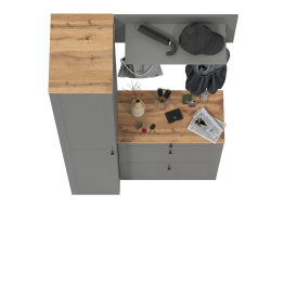 Обувница с пеналом для одежды и вешалкой с полкой Остин