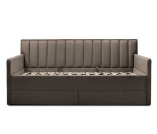 Кровать с  дополнительным спальным местом  и боковинами Порше, микровелюр