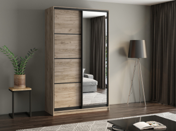 Шкаф купе 2-х дверный АЙСБЕРГ ЛОФТ 120 +зеркало