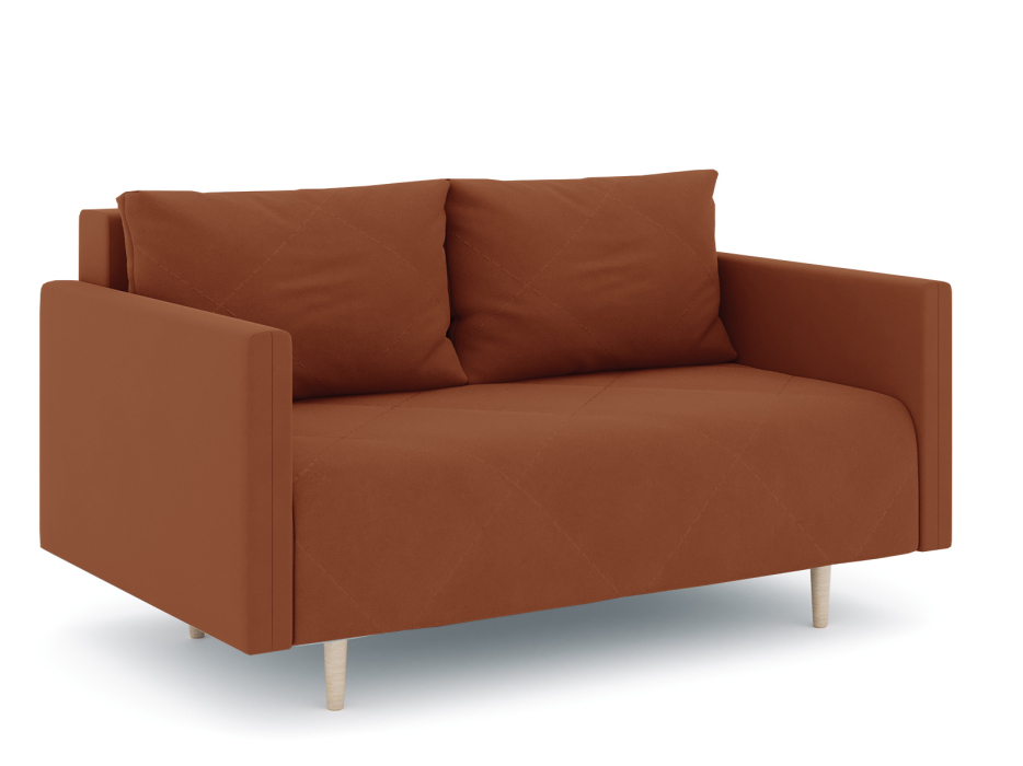 Диваны прямые кухонные, Диван прямой нераскладной Милли мини 2-х  местный с подлокотниками, велюр