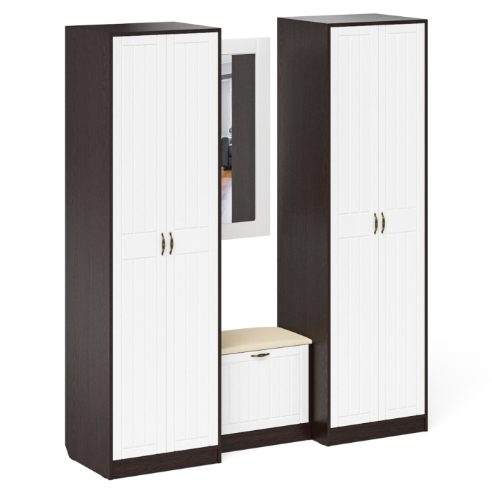 Прихожие, Прихожая П-6 компоновка № 8 МДФ фрезеровка прованс