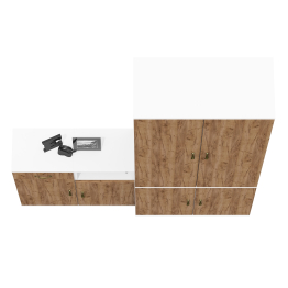 Широкий платяной шкаф глубиной 375 мм и две тумбочки Лидер-8 МД 3.15 и МД 3.19