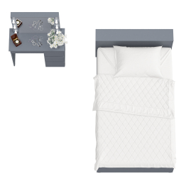 Кровать с ящиками полутораспальная Ксения 1200 и туалетный столик с подсветкой Сура