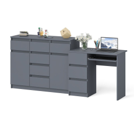 Тумба-комод Мори МК1200.4 и стол компьютерный МС-6 левый