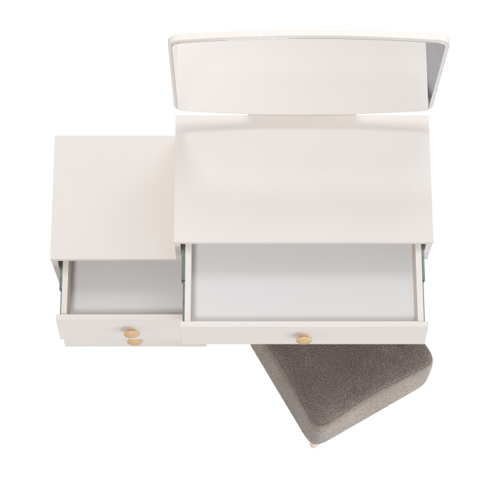 С зеркалом, Пуфик на ножках Куби и трюмо для спальни Афина