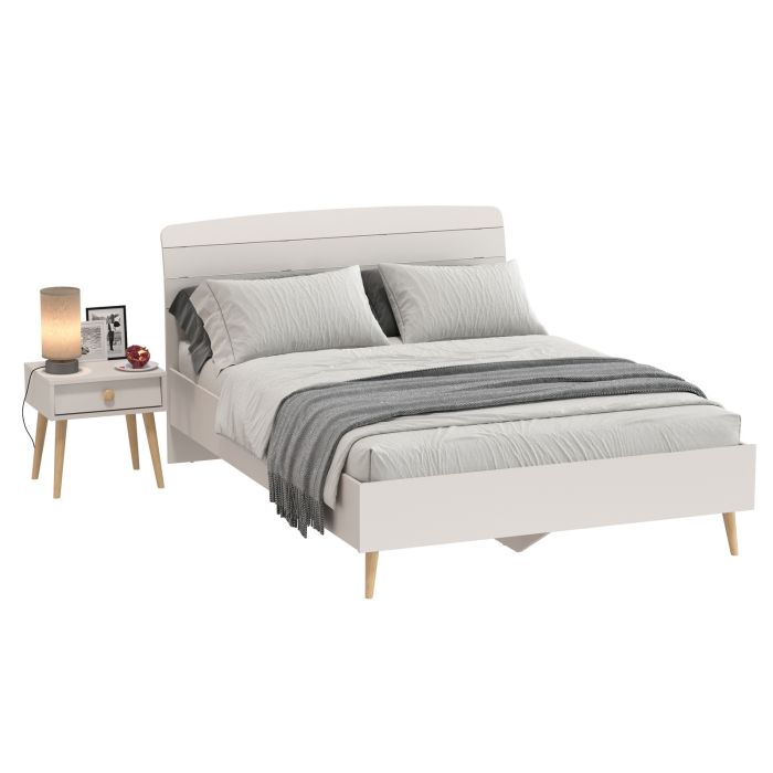 Спальные гарнитуры, Прикроватная тумбочка Афина с кроватью со спальным местом на 1400