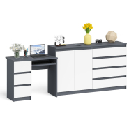 Компьютерные столы, Тумба-комод Мори МК1600.1 и компьютерный стол МС-6 тумба левый