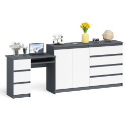 Тумба-комод Мори МК1600.1 и компьютерный стол МС-6 тумба левый