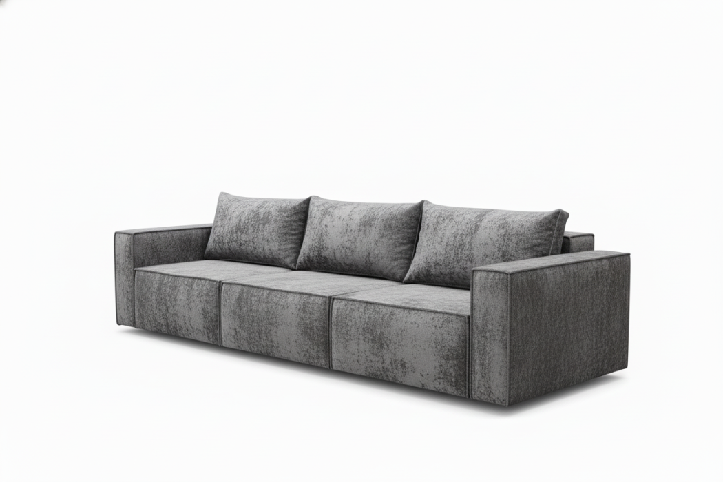 Диваны прямые, Диван-кровать Лофт 3-х модульный, плюш , с/м 145х266