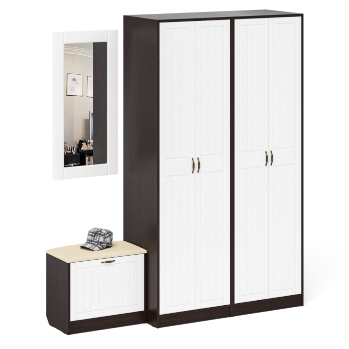 Прихожие, Прихожая П-6 компоновка № 8 МДФ фрезеровка прованс