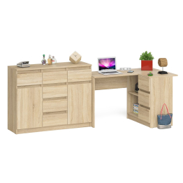 Комод-тумба МК1200.4 с компьютерным угловым столом МС-16 правым Мори